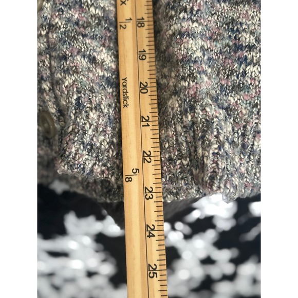 J.Crew Space Dye Cardigan Sweater Blue Purple Marled Knit V-Neck Womens Large - Picture 9 of 10